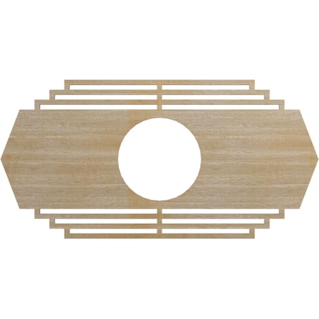 Ekena Millwork Chrysler Wood Fretwork Pierced Ceiling Medallion, Hickory, 20"W x 10"H x 5 1/4"ID x 1/4"T CMWP20X10X0250CSHI